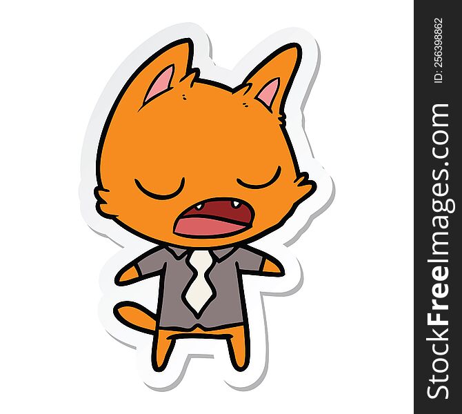 sticker of a talking cat boss