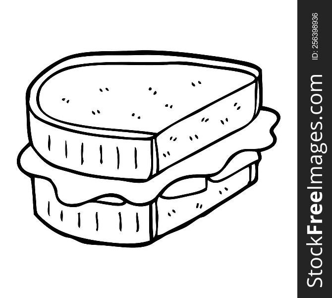 line drawing cartoon toasted sandwich