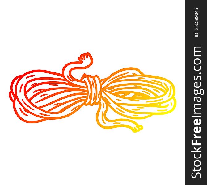 warm gradient line drawing of a Cartoon rope