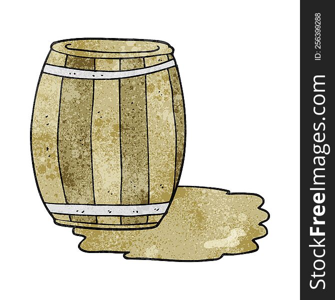 Textured Cartoon Barrel Of Beer