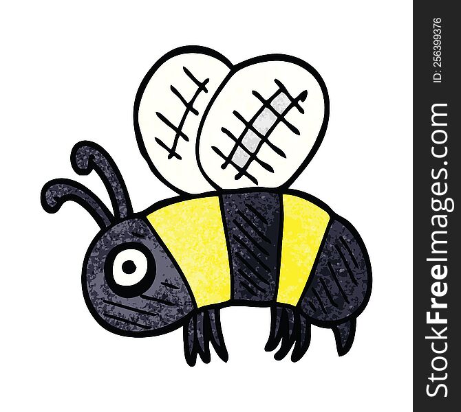 Cartoon Doodle Anxious Bee