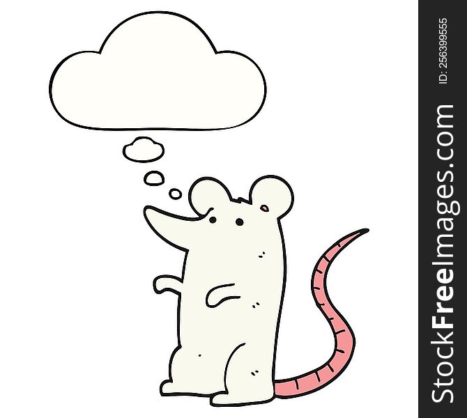 Cartoon Rat And Thought Bubble