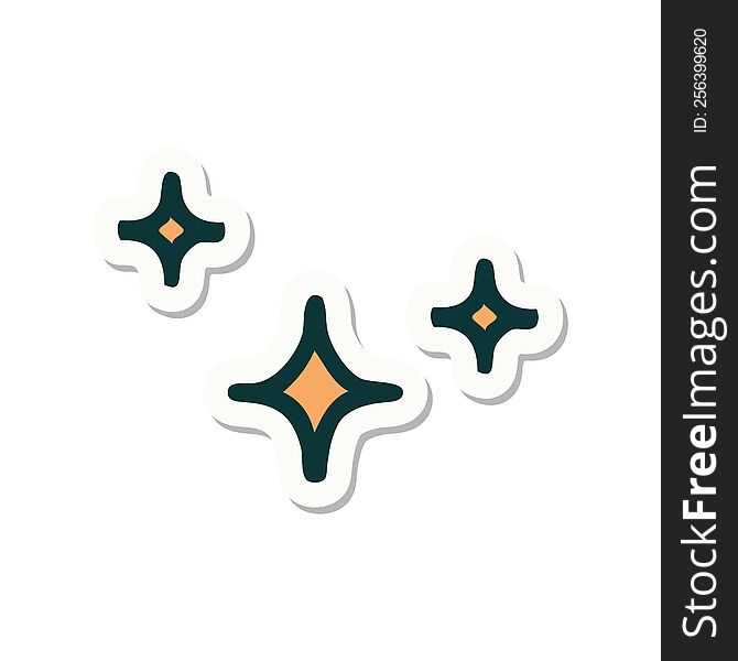 sticker of tattoo in traditional style of a stars. sticker of tattoo in traditional style of a stars