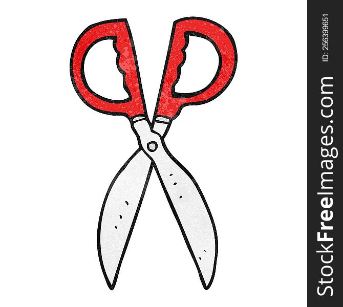 freehand textured cartoon pair of scissors