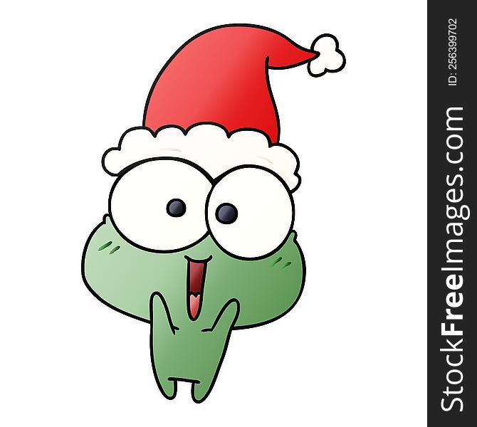 Christmas Gradient Cartoon Of Kawaii Frog