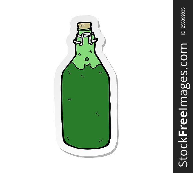 sticker of a cartoon bottle