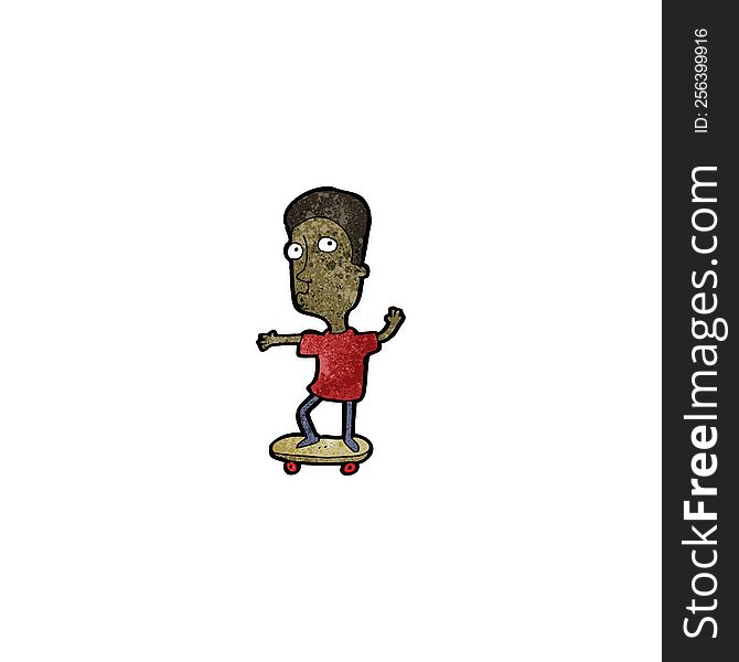 cartoon man on skateboard