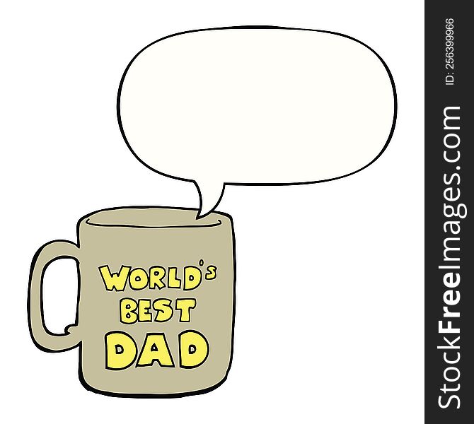 worlds best dad mug with speech bubble. worlds best dad mug with speech bubble