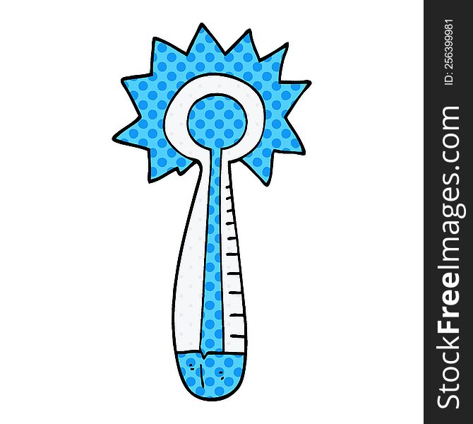 cartoon doodle medical thermometer