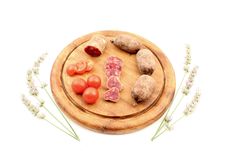 Cured Meats With Tomatoes Lavender Royalty Free Stock Image
