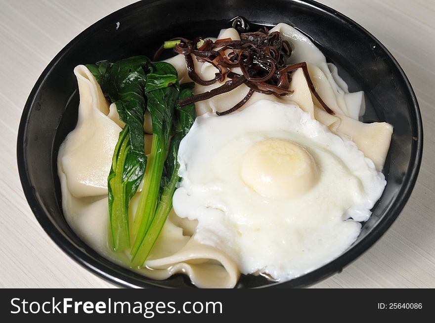 Chinese vegetables and egg noodles. Chinese vegetables and egg noodles