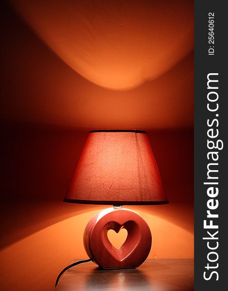 Romantic bedroom lamp in warm colors