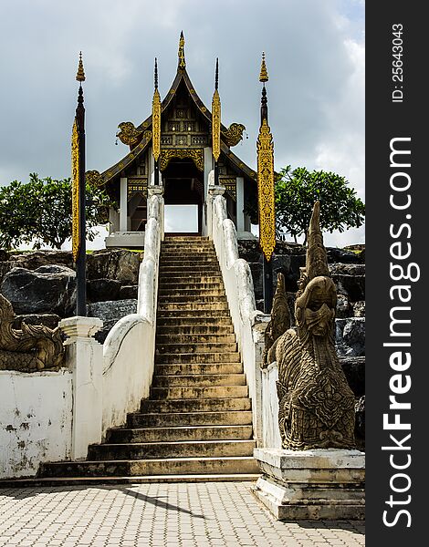 Staircase up The Pavilion in Nong Nooch Garden