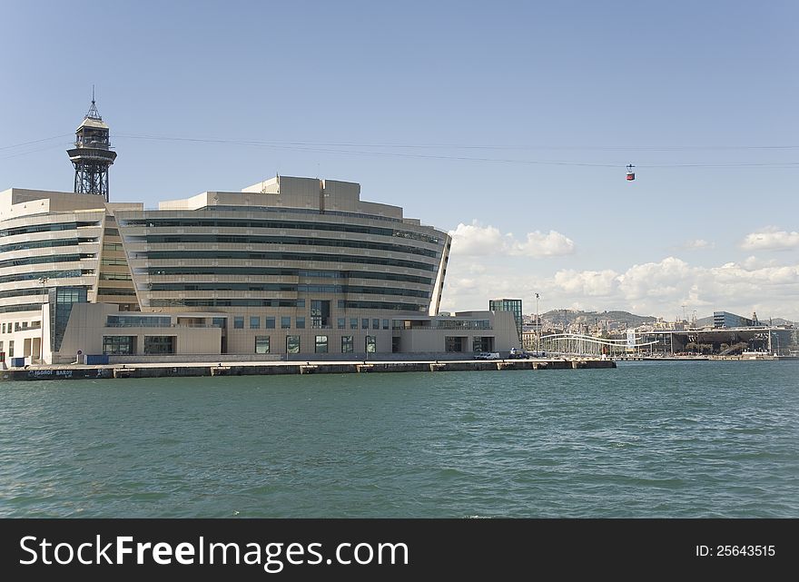 Spain, Catalonia, Barcelona, building of sea passenger port,. Spain, Catalonia, Barcelona, building of sea passenger port,