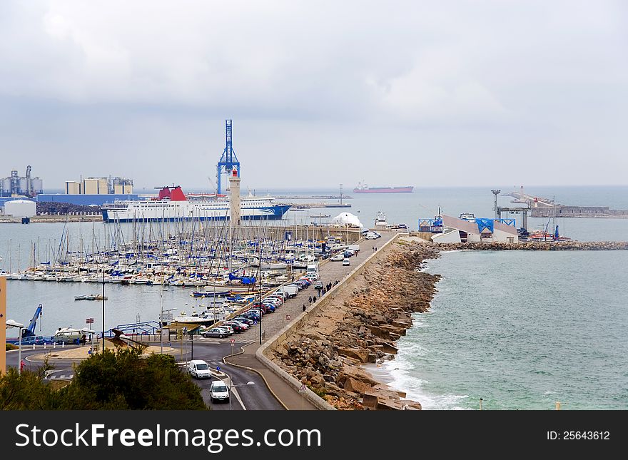 France. Sete. Fishing port. An output from the port to the gulf. France. Sete. Fishing port. An output from the port to the gulf