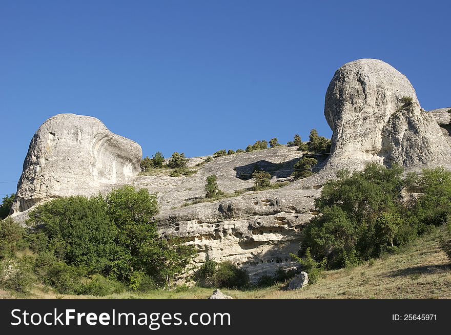 Mountain Crimea in Ukraine tops of the mountains against the sky