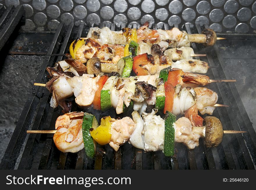 Skewers Of Seafood