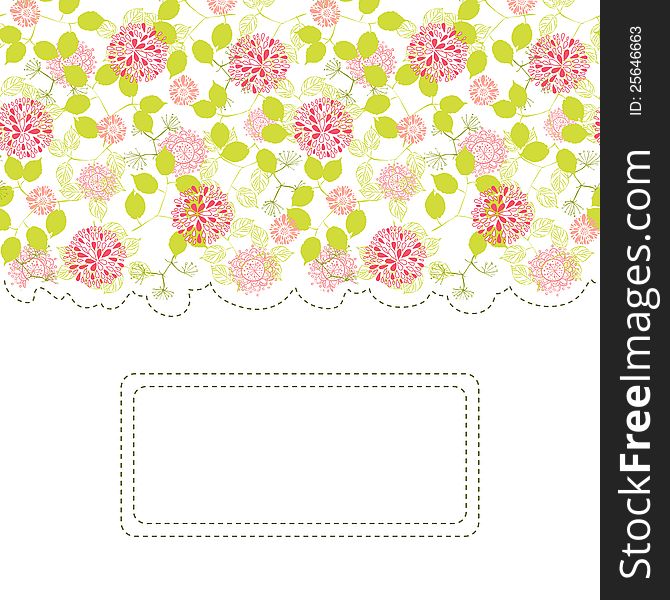 Vector summer background with flowers and leaves for card and invitation. Vector summer background with flowers and leaves for card and invitation