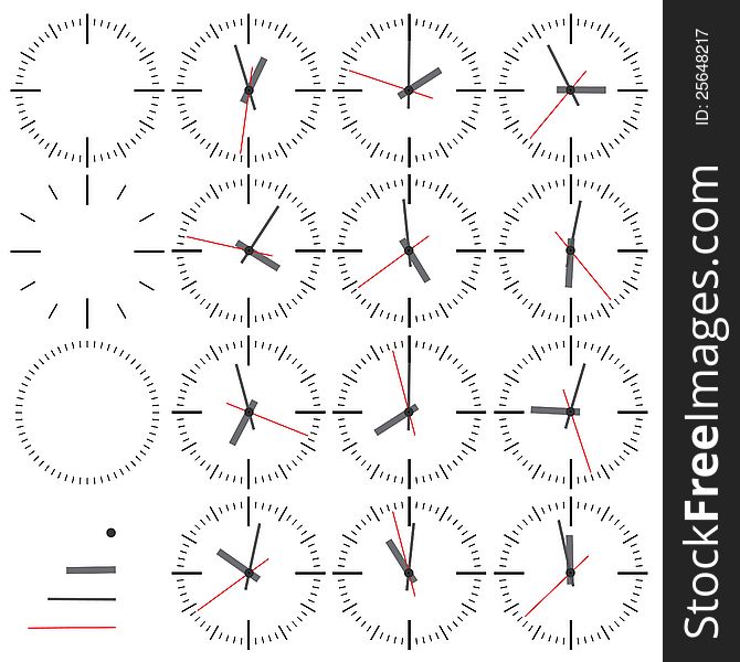 Wall clock. Vector illustration.