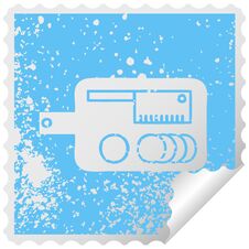 Free Distressed Square Peeling Sticker Symbol Meat Chopping Board Stock Image - 256407801