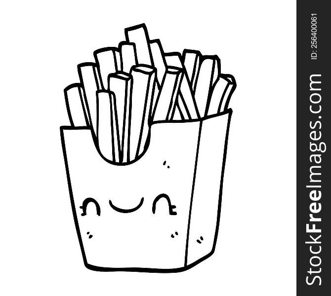 cartoon fries in box