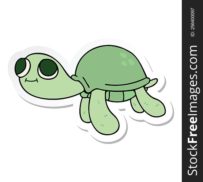 sticker of a quirky hand drawn cartoon turtle