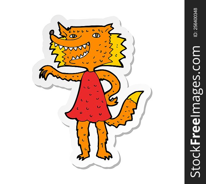 sticker of a cartoon fox girl