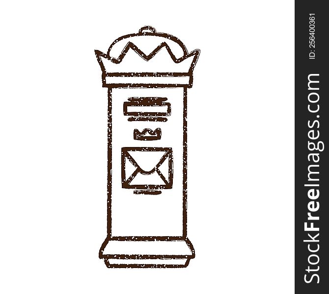 Post Box Charcoal Drawing