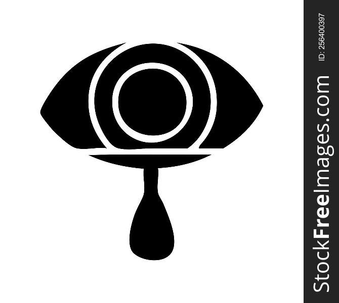 flat symbol of a crying eye. flat symbol of a crying eye