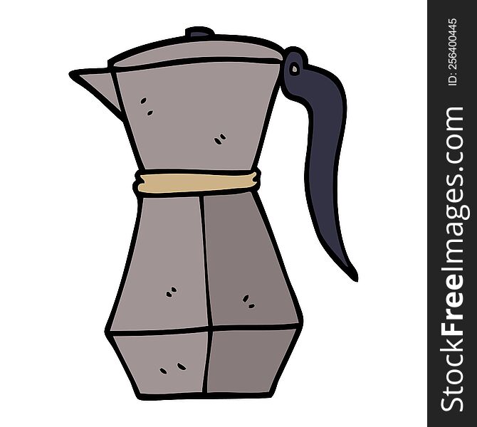cartoon doodle stove top espresso maker