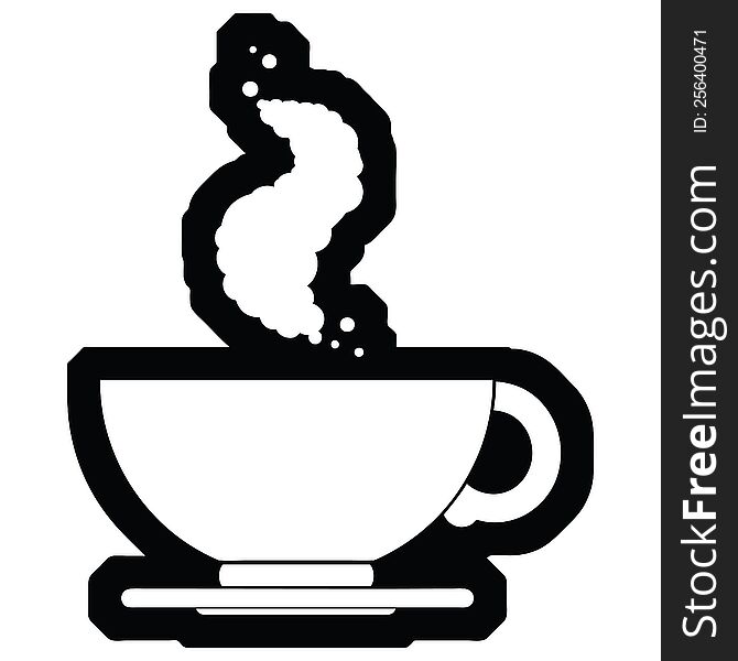 vector icon illustration of a hot cup of coffee. vector icon illustration of a hot cup of coffee
