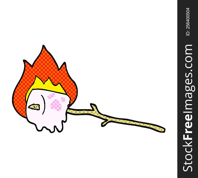 Cartoon Burning Marshmallow
