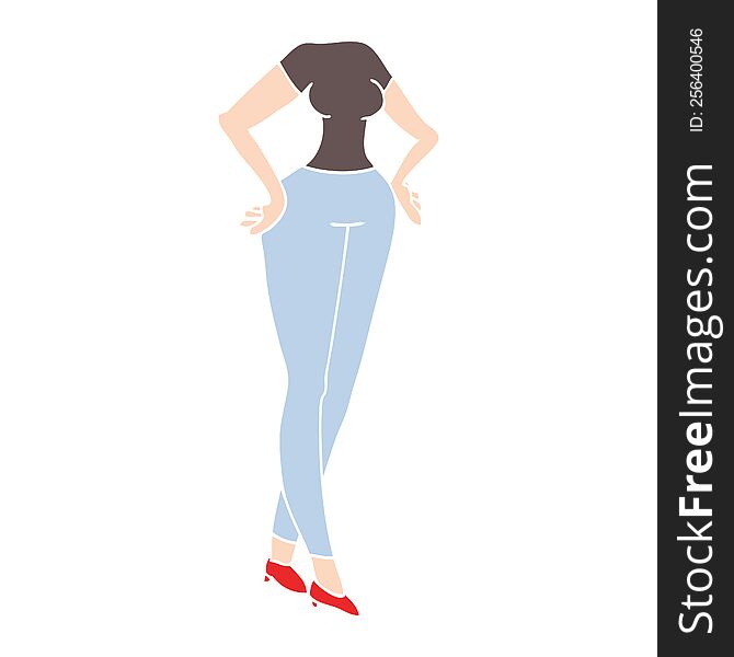 flat color illustration of a cartoon headless body (add own photographs