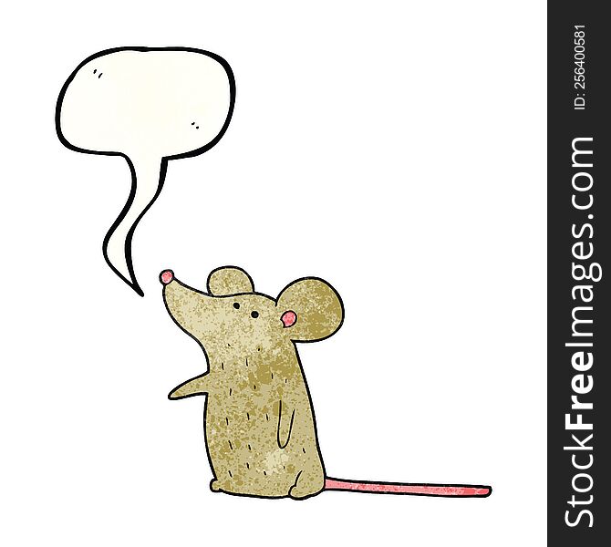 Speech Bubble Textured Cartoon Mouse