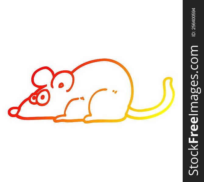 Warm Gradient Line Drawing Cartoon Rat