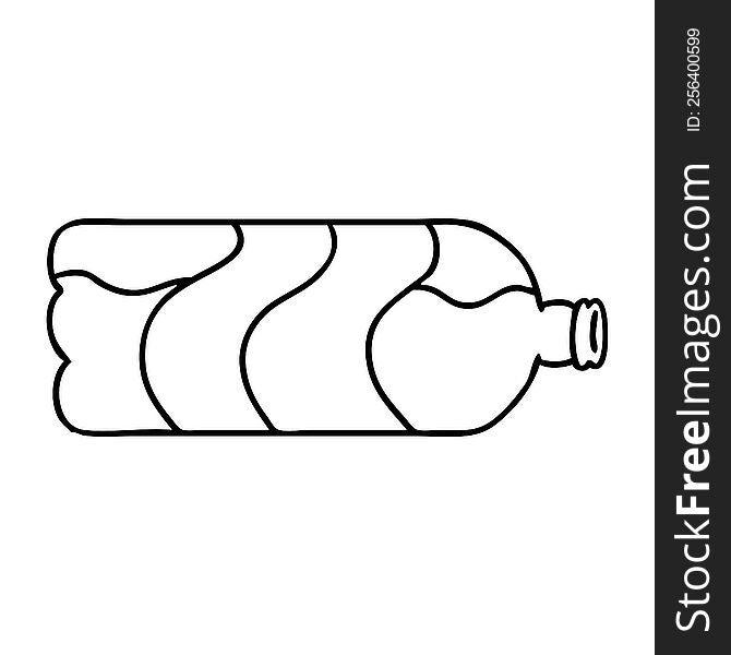 hand drawn line drawing doodle of a soda bottle