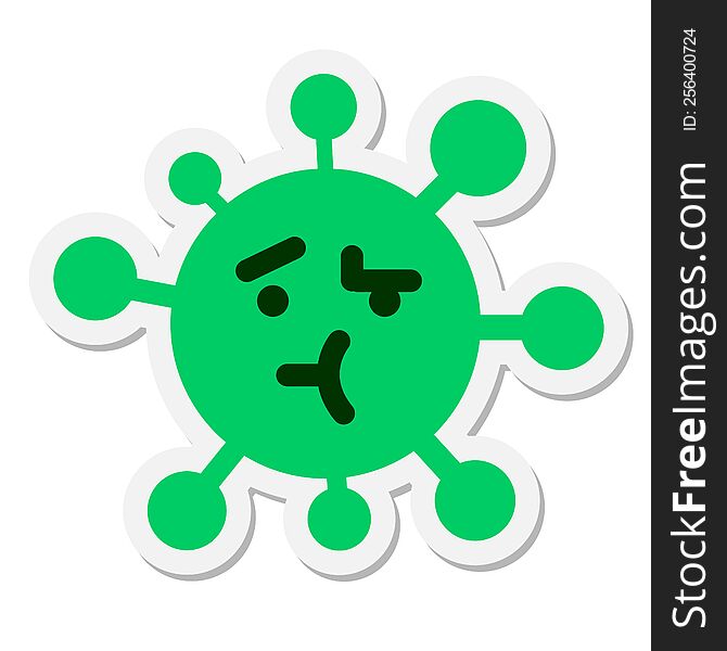 Nervous Confused Virus Sticker