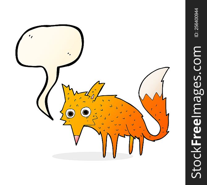 Funny Cartoon Fox With Speech Bubble