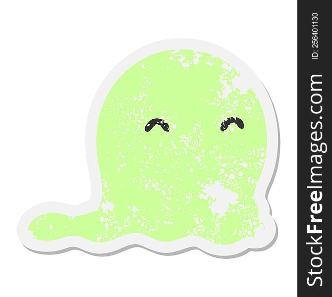spooky ghost floating grunge sticker