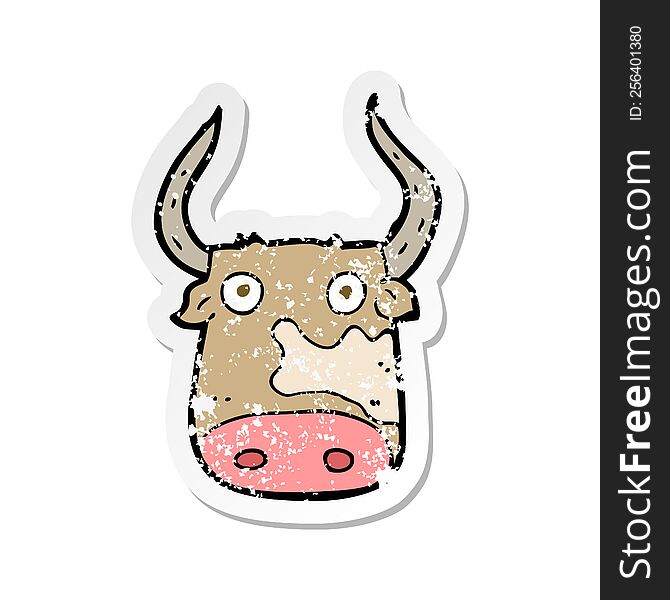 retro distressed sticker of a cartoon cow