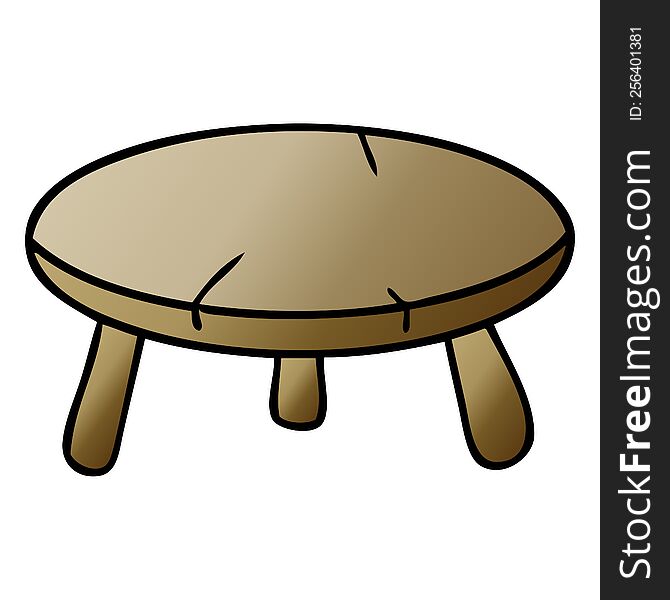 gradient cartoon doodle of a wooden stool