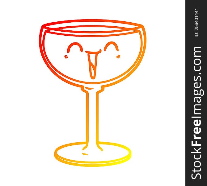 warm gradient line drawing of a cartoon glass of wine