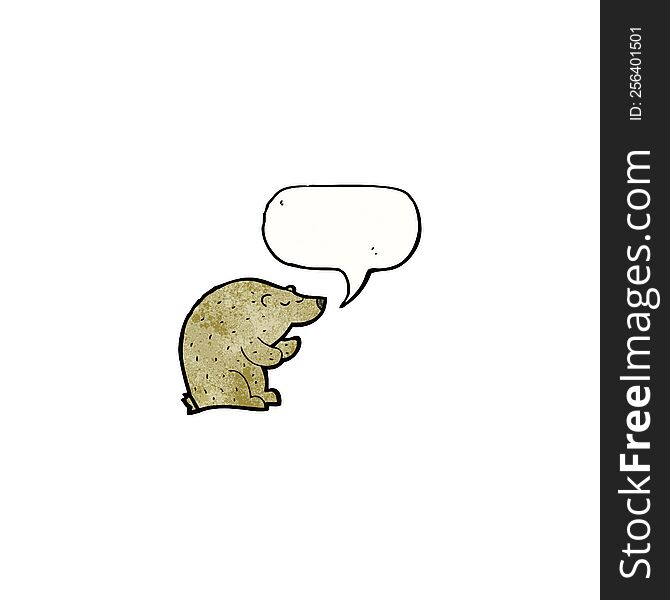 Bear With Speech Bubble Cartoon