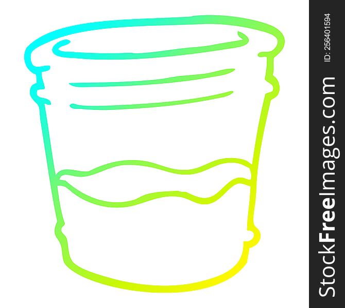 Cold Gradient Line Drawing Cartoon Glass Of Drink