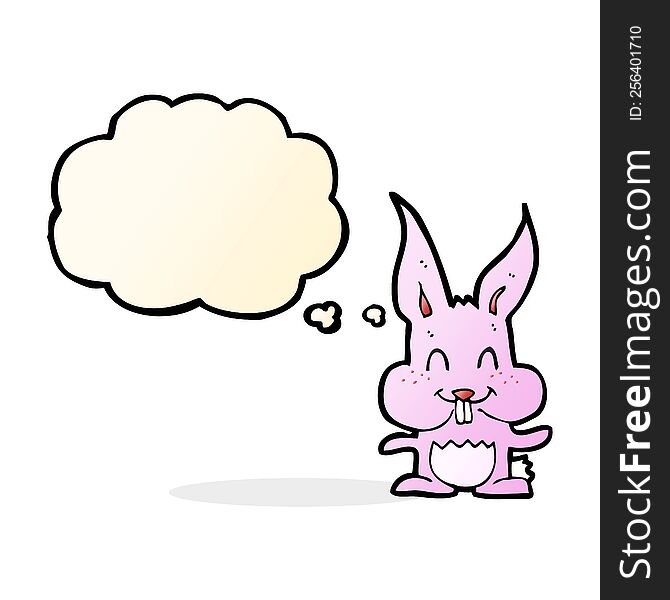 cartoon rabbit with thought bubble