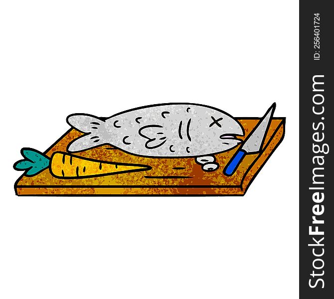 Textured Cartoon Doodle Of A Food Chopping Board