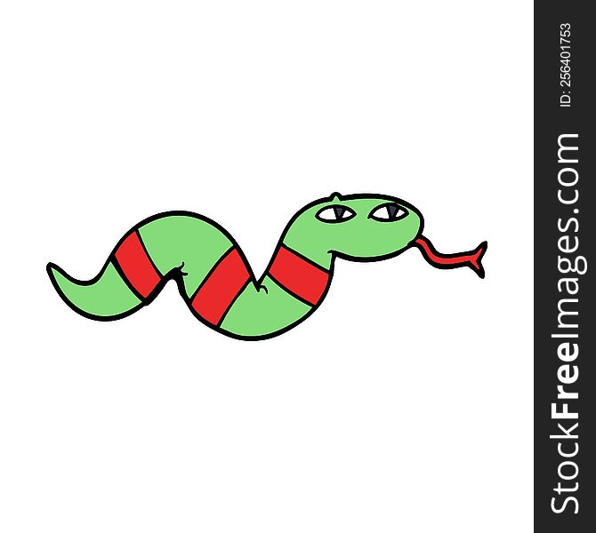 cartoon doodle snake