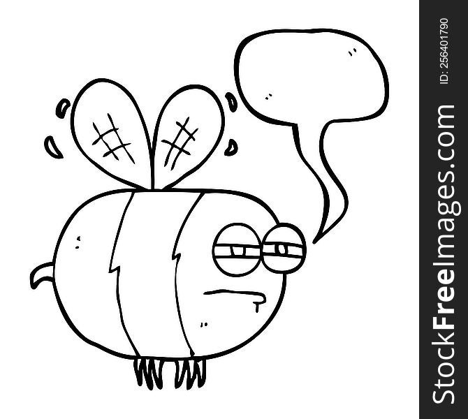 Speech Bubble Cartoon Unhappy Bee