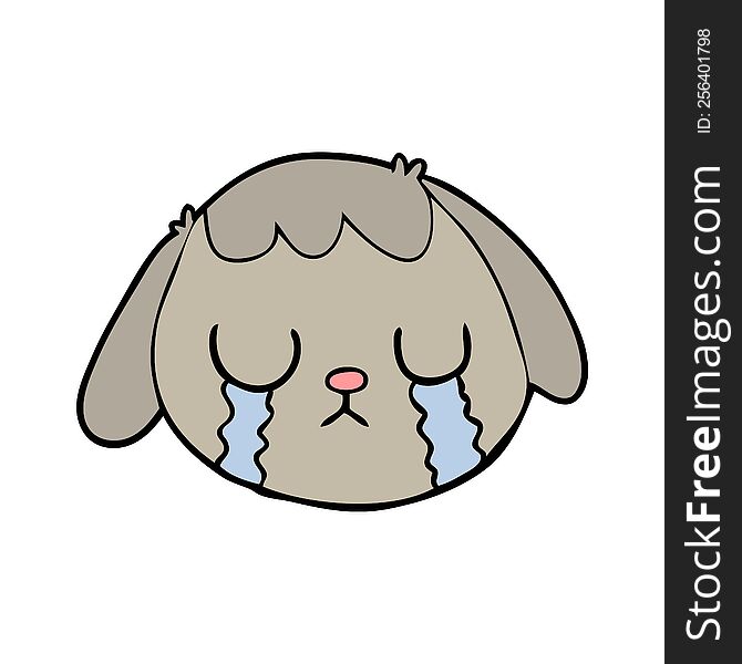 cartoon dog face crying. cartoon dog face crying
