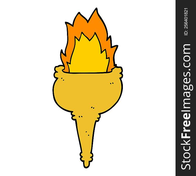 cartoon flaming torch